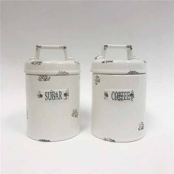 MDR Trading Inc. FP-WCJ-001 Set Of 2 Rustic Look Coffee And Sugar Canister
