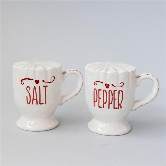 MDR Trading Inc. FP-WCJ-011_Q01 White Cup Shape With Red Accents Salt & Pepper Shaker