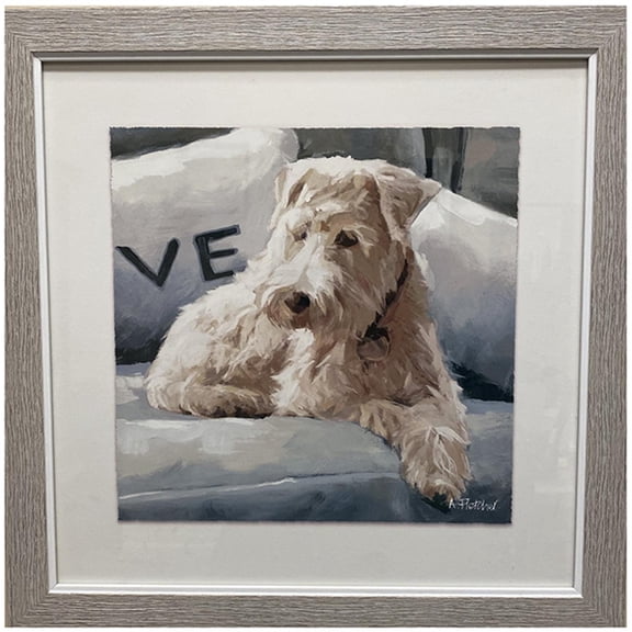 MDR Trading Inc. FP-LIN-024_Q01 Framed Dog On The Couch Print Wall Decor
