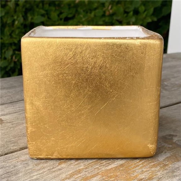 MDR Trading Inc. Gold Foil Painted Square Planter