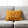thumbnail image 1 of MDR Trading Inc. HU-BC1420HUYWOF Yellow Diamond Pattern Knit With Feather Down Insert Pillow, 1 of 1