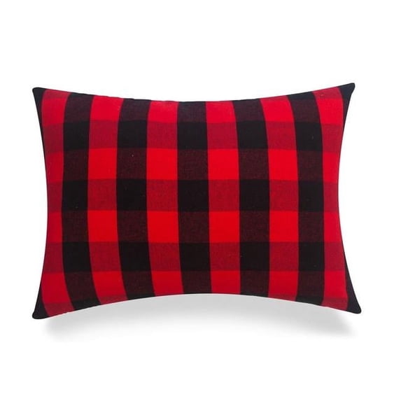 MDR Trading Inc. HU-BC1624NTBRXX Black And Red Buffalo Check Lumbar Pillow Cover