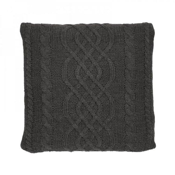 MDR Trading Inc. HU-BC2222LL06OP Square Dark Heather Gray Chunky Cable Knit With Polyester Insert Pillow