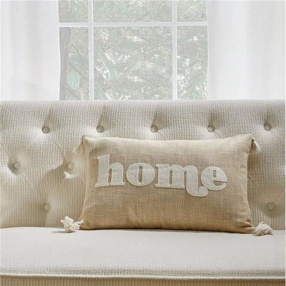 MDR Trading Inc. HU-CG1422EGHMOP Beige Home With Tassels And Polyester Insert Pillow