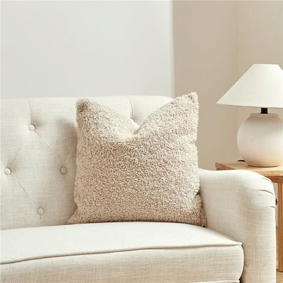 MDR Trading Inc. HU-CG2020EGBGOP Square Beige Boucle With Polyester Insert Pillow