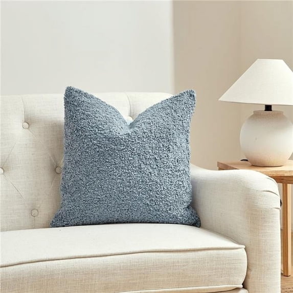 MDR Trading Inc. HU-CG2020EGBLOP Square Blue Boucle With Polyester Insert Pillow