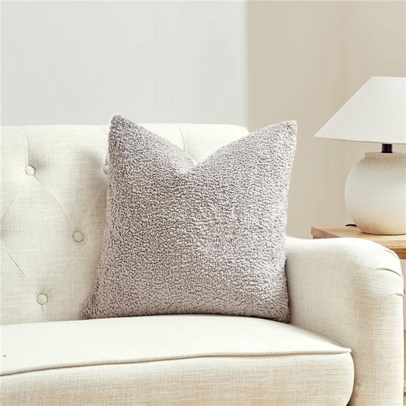 MDR Trading Inc. HU-CG2020EGLGOF Square Light Gray Boucle With Featherdown Insert Pillow