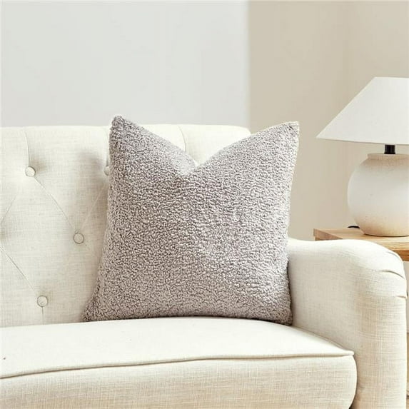 MDR Trading Inc. HU-CG2020EGLGOP Square Light Gray Boucle With Polyester Insert Pillow