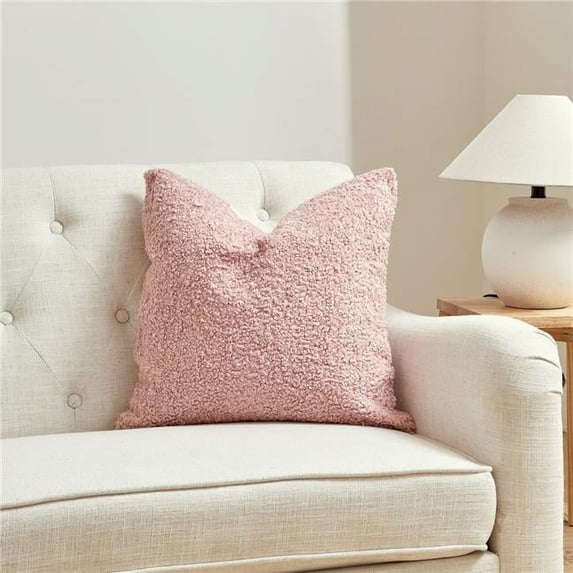 MDR Trading Inc. HU-CG2020EGPKOF Square Pink Boucle With Featherdown Insert Pillow
