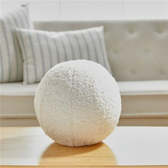 MDR Trading Inc. HU-CGBL14EGIVOP 14 Inch Ivory Boucle Ball Shape With Polyester Insert Pillow
