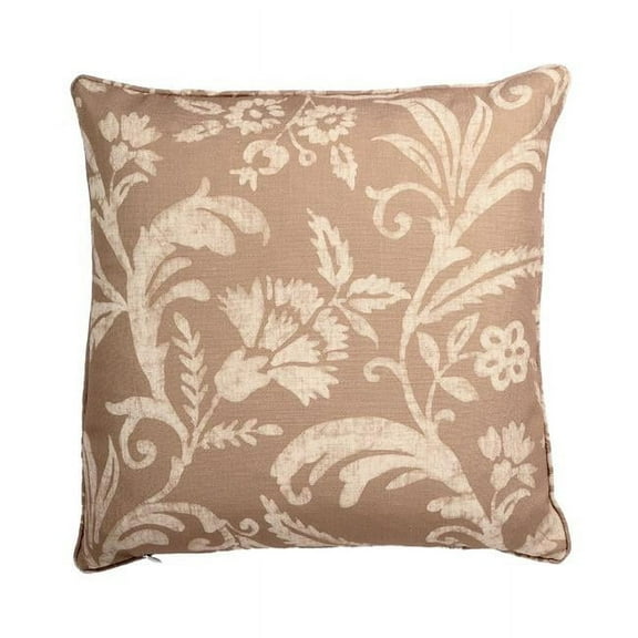 MDR Trading Inc. HU-DB2020TW03OF Beige And White Floral Pattern With Feather Down Insert Pillow