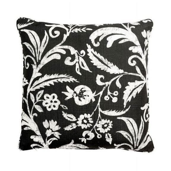 MDR Trading Inc. HU-DB2020TW06OP Black And White Floral Pattern With Polyester Insert Pillow