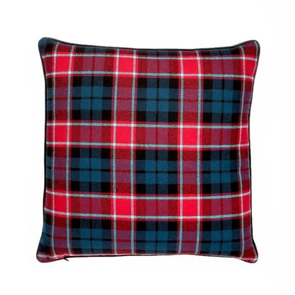 MDR Trading Inc. HU-EB2626NT02OF Red And Evening Blue Tartan Pattern With Feather Down Insert Pillow