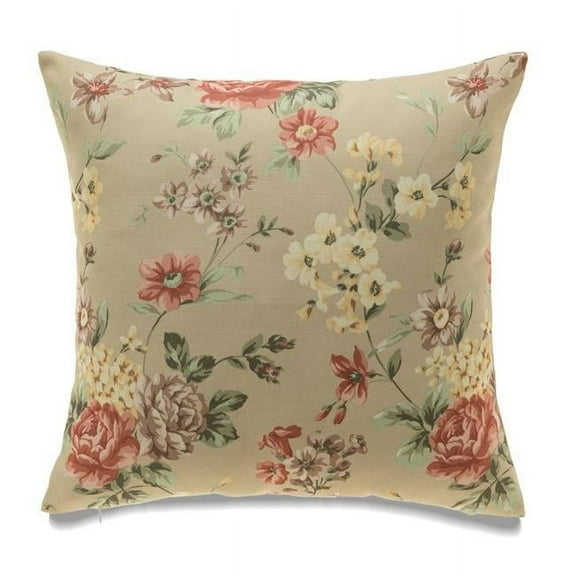 MDR Trading Inc. HU-FL1818JT34OP Assorted Flowers On Beige With Polyester Insert Pillow