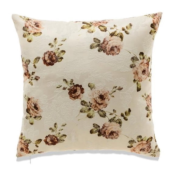 MDR Trading Inc. HU-FL2222JT05XX Muted Tone Textured Rose Pattern Pillow Cover