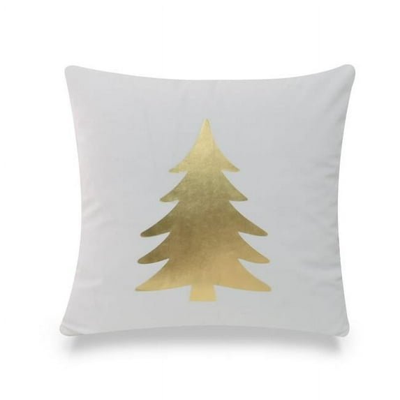 MDR Trading Inc. HU-GS1818KSTRG1XX Gold Foil Christmas Tree On White Pillow Cover