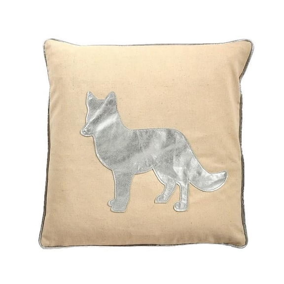 MDR Trading Inc. HU-HS1818FXS1OP Silver Applique Fox With Polyester Insert Pillow