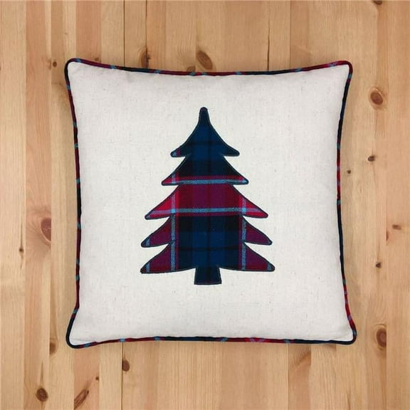 MDR Trading Inc. HU-HS1818TR02OF Tartan Pattern Christmas Tree Print With Feather Down Insert Pillow