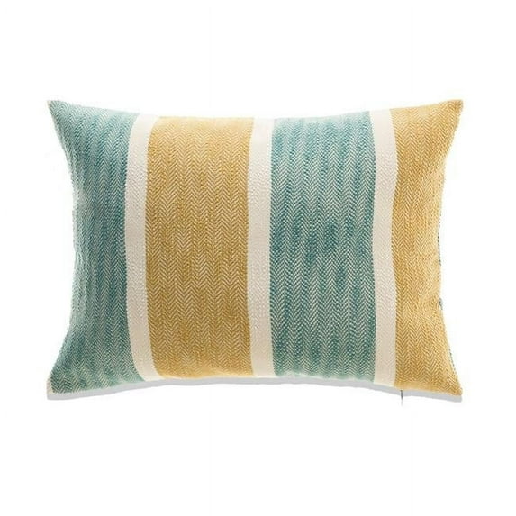 MDR Trading Inc. HU-LA1218ST04NOF Orange, Blue And White Striped With Feather Down Insert Pillow