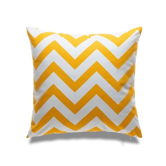 MDR Trading Inc. HU-LA1818CV14OP Bright Yellow And White Chevron Pattern With Polyester Insert Pillow