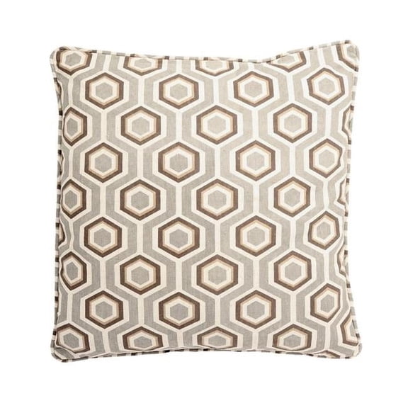 MDR Trading Inc. HU-LA1818HSH2OP Brown Geometric Pattern With Polyester Insert Pillow