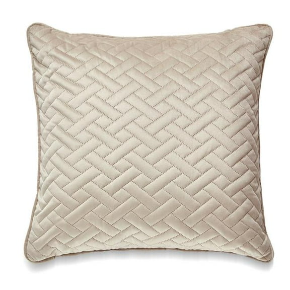 MDR Trading Inc. HU-LA1818JS02BGOP Square Beige Laser Embossed Chevron Pattern With Polyester Insert Pillow