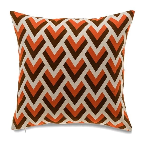MDR Trading Inc. HU-LA1818JTOROF Orange, Brown And Ivory Chevron Pattern With Feather Down Insert Pillow