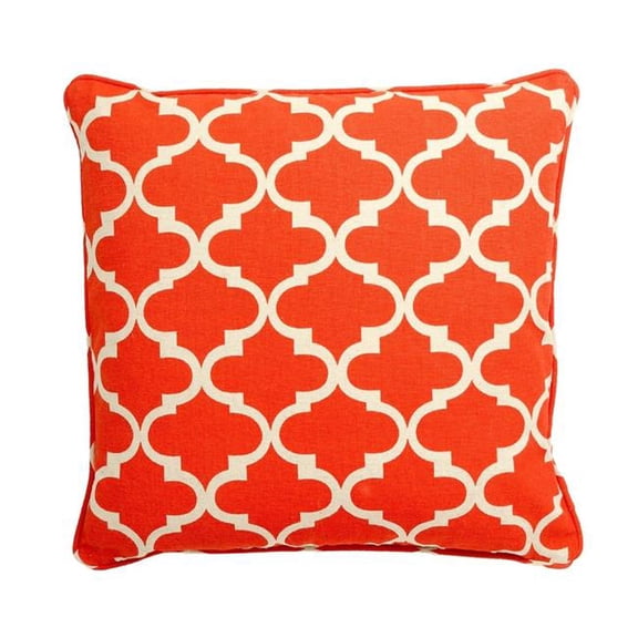 MDR Trading Inc. HU-LA1818QDH3OP Orange And White Patterned With Polyester Insert Pillow