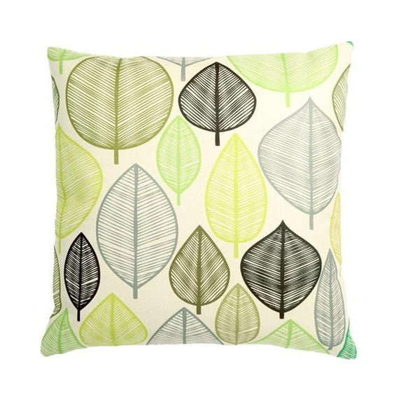 MDR Trading Inc. HU-LF1818IC01OP Green, Gray And Black Leaves With Polyester Insert Pillow