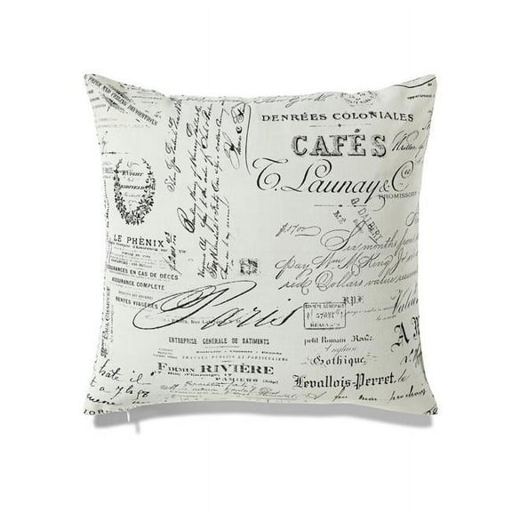 MDR Trading Inc. HU-LV1818JS01OP White With Black Text With Polyester Insert Pillow