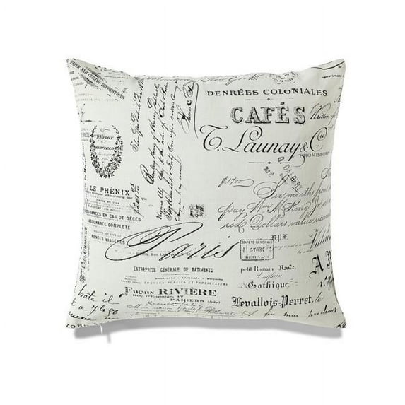 MDR Trading Inc. HU-LV1818JS01OP White With Black Text With Polyester Insert Pillow