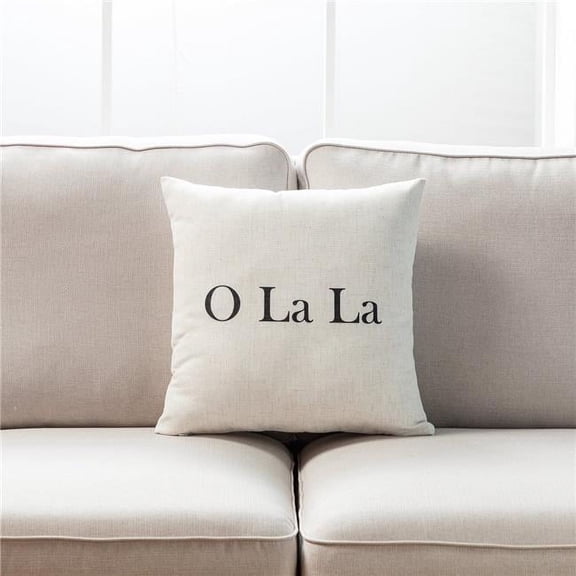 MDR Trading Inc. HU-LV1818JTOLLOF O La La Text On White With Feather Down Insert Pillow