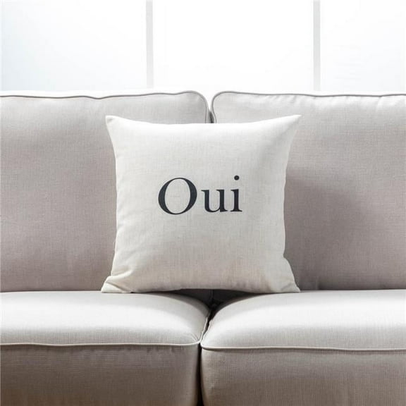 MDR Trading Inc. HU-LV1818JTOUIOF Oui Text On White With Feather Down Insert Pillow