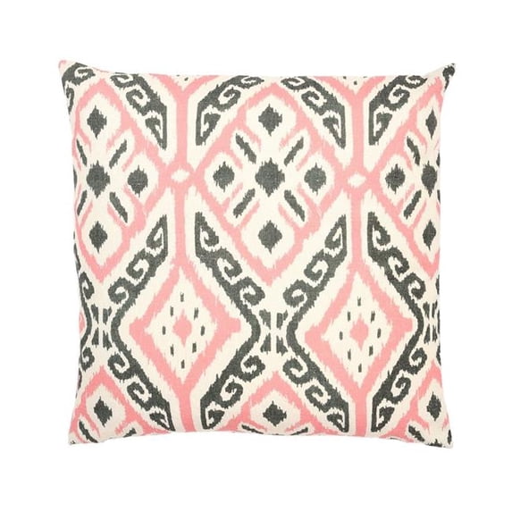 MDR Trading Inc. HU-MA2020TW04OP Gray And Pink Pattern On White With Polyester Insert Pillow