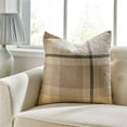 thumbnail image 1 of MDR Trading Inc. HU-MH2222HYBGOP Manhattan Brown And Beige Check With Polyester Insert Pillow, 1 of 1
