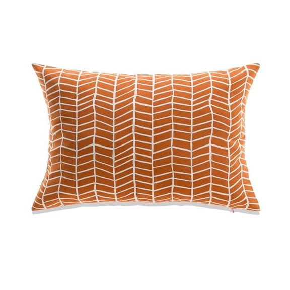MDR Trading Inc. HU-MO1218JSFSORXX Orange And White Herringbone Pattern Pillow Cover