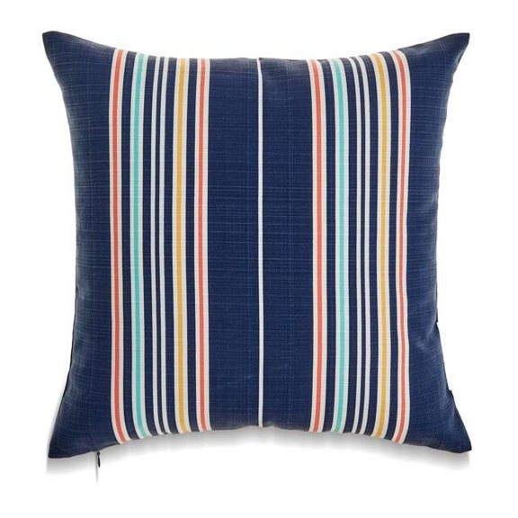 MDR Trading Inc. HU-MO1818JSFSNVOP Square Navy Blue French Stripe With Poly Insert Pillow