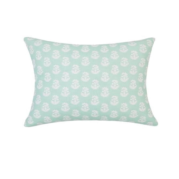 MDR Trading Inc. HU-MP1218JS02GROF Green With White Flowers And Feather Down Insert Pillow
