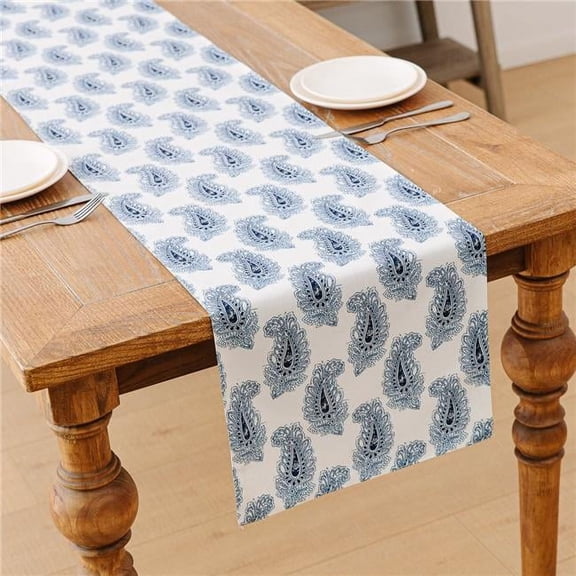 MDR Trading Inc. HU-MP16108JS12NV Navy Blue Paisley Pattern Table Runner