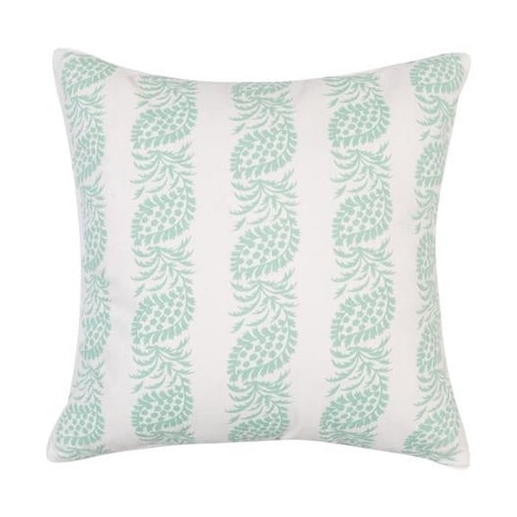 MDR Trading Inc. HU-MP2020JS01GROF White With Mint Green Block Pattern And Feather Down Insert Pillow