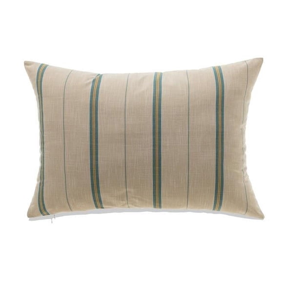 MDR Trading Inc. HU-MPFS1422JTBLOP French Stripe Blue On Beige With Polyester Insert Pillow