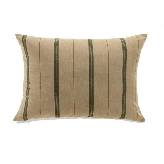 MDR Trading Inc. HU-MPFS1422JTGROP French Stripe Green On Beige With Polyester Insert Pillow