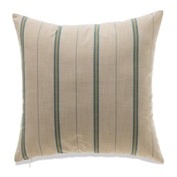 MDR Trading Inc. HU-MPFS2222JTBLOF Beige With Blue French Stripe And Feather Down Insert Pillow