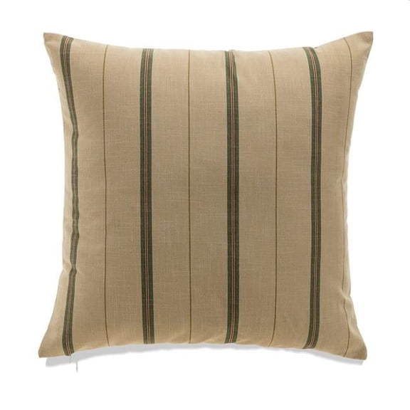 MDR Trading Inc. HU-MPFS2222JTGROF Beige With Green French Stripe And Feather Down Insert Pillow