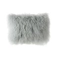 thumbnail image 1 of MDR Trading Inc. HU-MU1218JYLGOP Light Gray Mongolian Lamb Fur Lumbar With Polyester Insert Pillow, 1 of 1