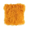 thumbnail image 1 of MDR Trading Inc. HU-MU1616YXYWXX Yellow Mongolian Lamb Fur Pillow Cover, 1 of 1
