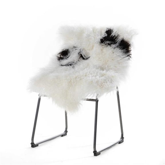 MDR Trading Inc. HU-MU2440YXM1 White And Black Mongolian Lamb Rug