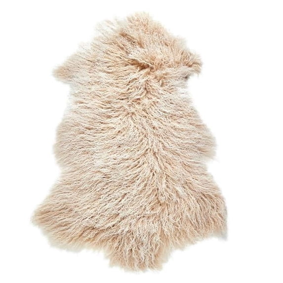 MDR Trading Inc. HU-MU2440YXTTBG Beige Two Tone Effect Mongolian Lamb Rug