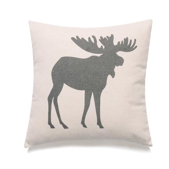 MDR Trading Inc. HU-OC2626IC04OF Gray Moose Print Euro With Feather Down Insert Pillow