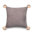 thumbnail image 1 of MDR Trading Inc. HU-PP1818EL03OP Gray Machine Knit With Pom Poms And Polyester Insert Pillow, 1 of 1